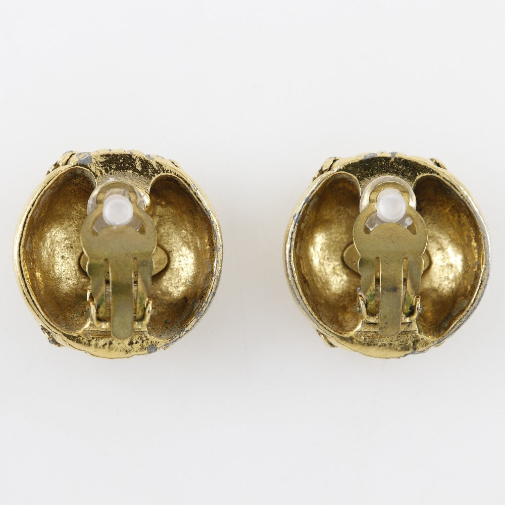 CHANEL Earring Plated Gold gold vintage COCO Mark
