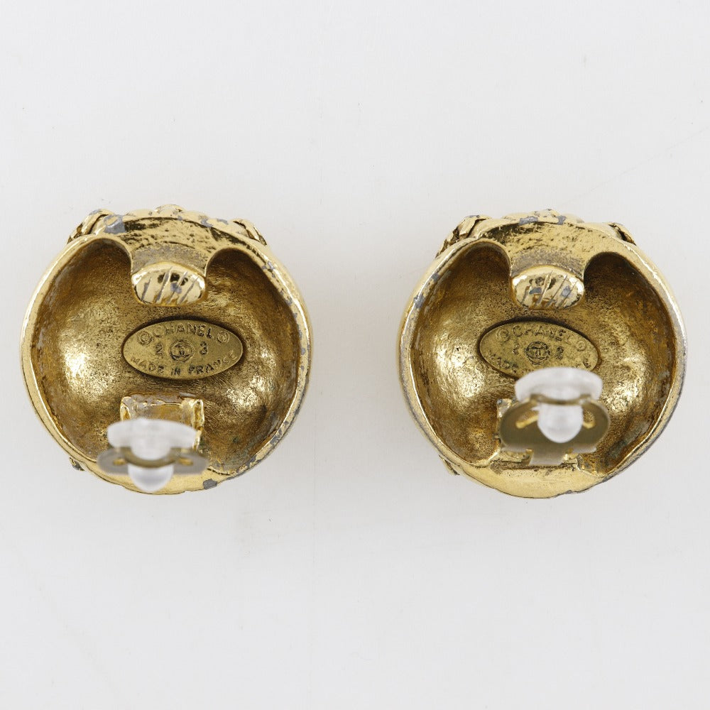 Chanel Coco Mark Gold Plated Earrings