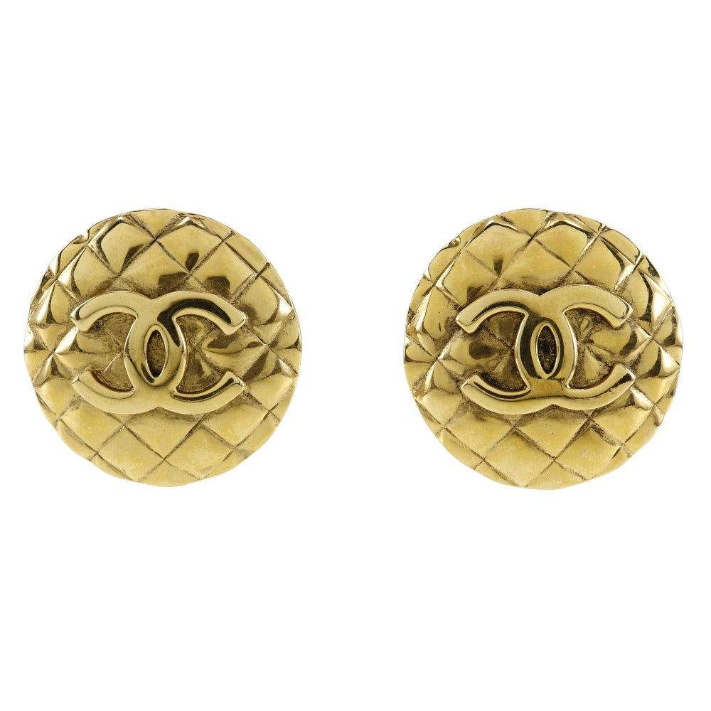 CHANEL Earring Plated Gold gold Matrasse COCO Mark