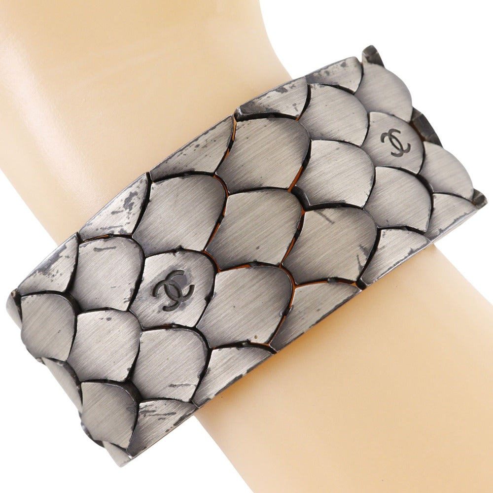 Chanel Coco Mark Metal Bracelet Silver 98A
