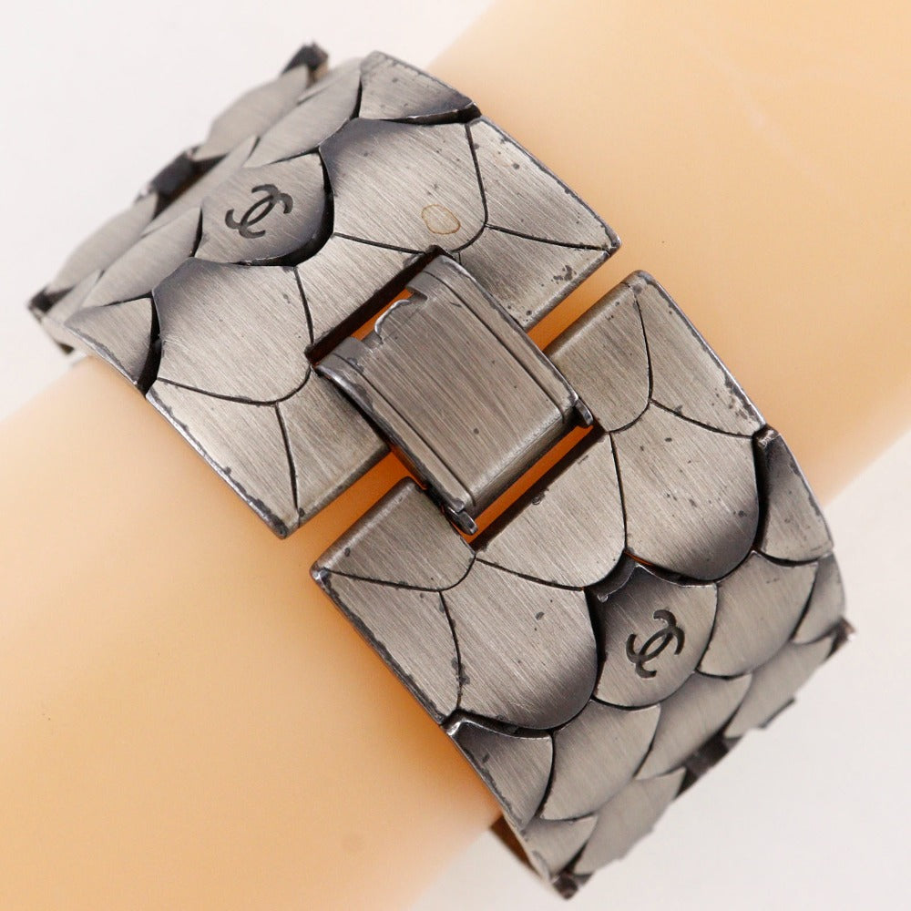 Chanel Coco Mark Metal Bracelet Silver 98A