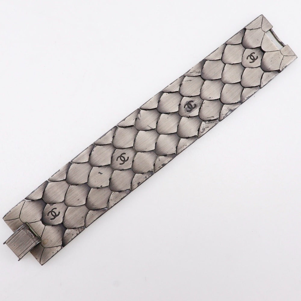 Chanel Coco Mark Metal Bracelet Silver 98A