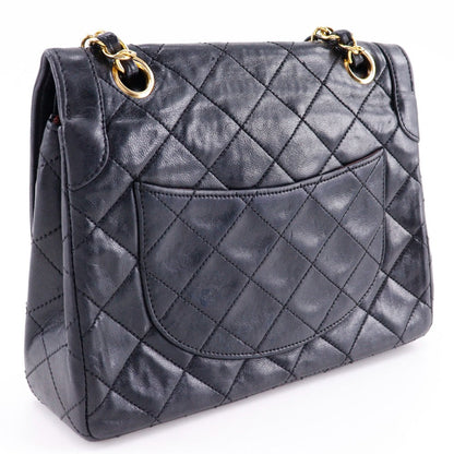 CHANEL Shoulder Bag lambskin black Matrasse ChainShoulder