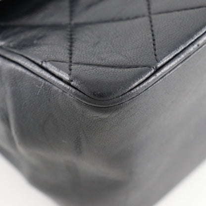 CHANEL Shoulder Bag Calfskin black Matrasse ChainShoulder