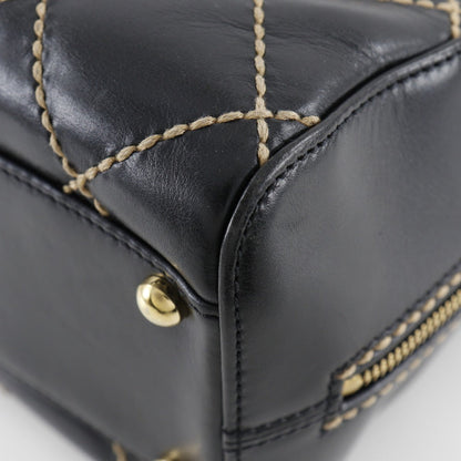 CHANEL Handbag A18121 Calfskin black Wild stitch Mini Boston