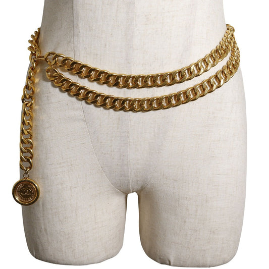 CHANEL belt Plated Gold gold COCO Mark Coin Chain belt