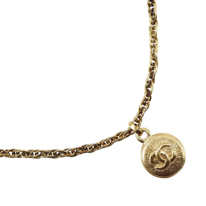 CHANEL Necklace Plated Gold gold vintage COCO Mark
