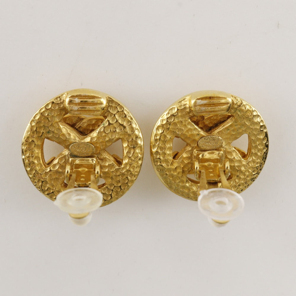CHANEL Earring Plated Gold gold vintage COCO Mark