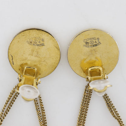 CHANEL Earring Plated Gold gold COCO Mark Matelasse bag motif