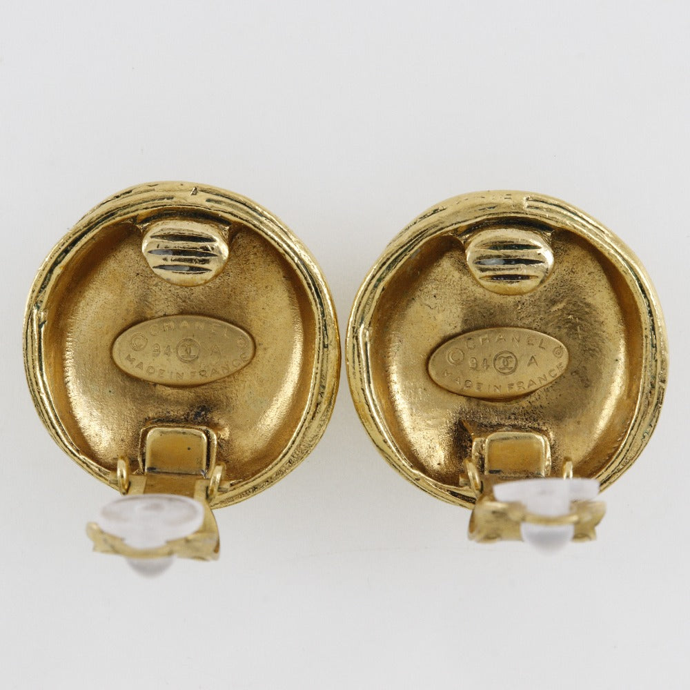 CHANEL Earring Plated Gold gold vintage COCO Mark