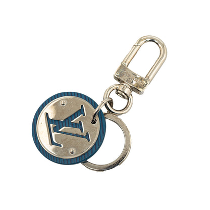 Silver Louis Vuitton LV Circle Bag Charm and Key Holder