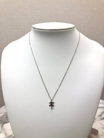 CELINE Triomphe Stone Necklace Silver Vintage i2rhej