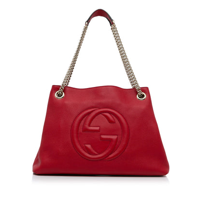 Red Gucci Medium Soho Chain Tote