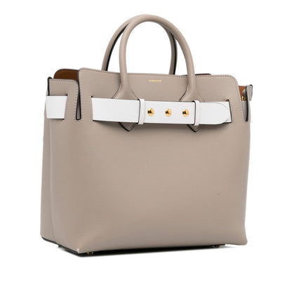 Burberry Belt Handbag Medium Light Brown Leather
