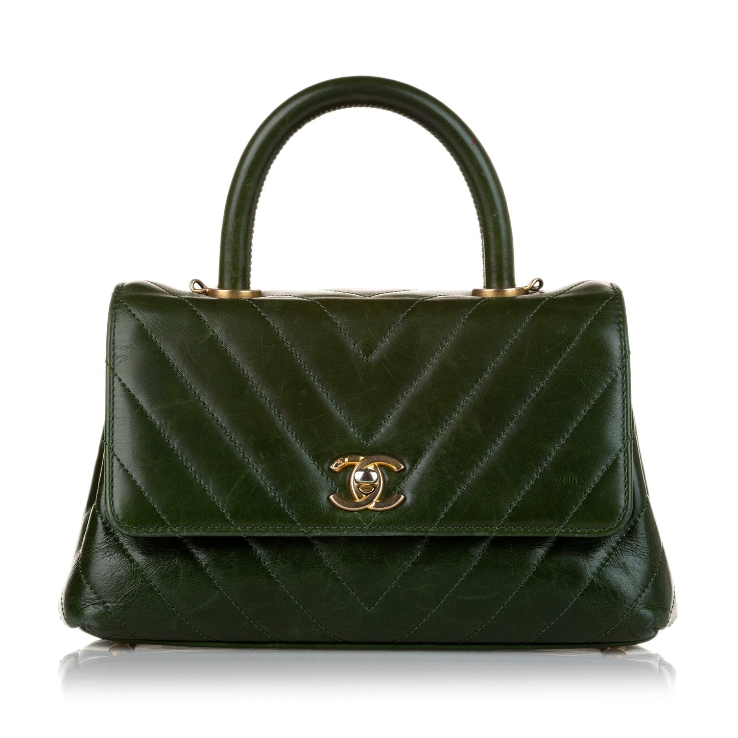 Chanel Small Top Handle Chevron Bag