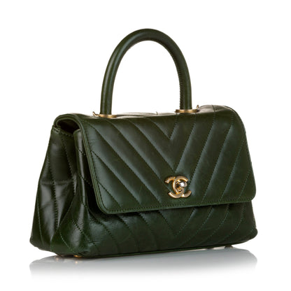 Chanel Small Top Handle Chevron Bag