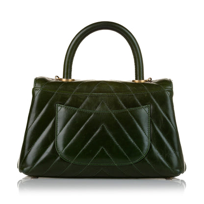 Chanel Small Top Handle Chevron Bag
