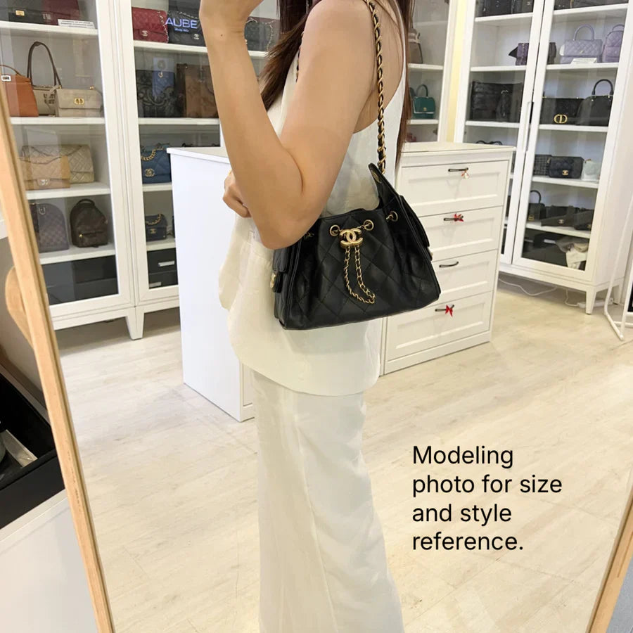 [BN - Jan 2026] Chanel 25 Mini Hobo Bag in Black Caviar and AGHW (Model: AS5631)