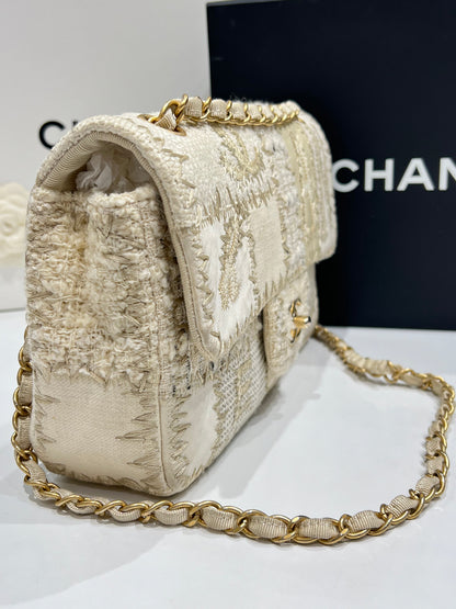 Chanel - sac classique patchwork crème