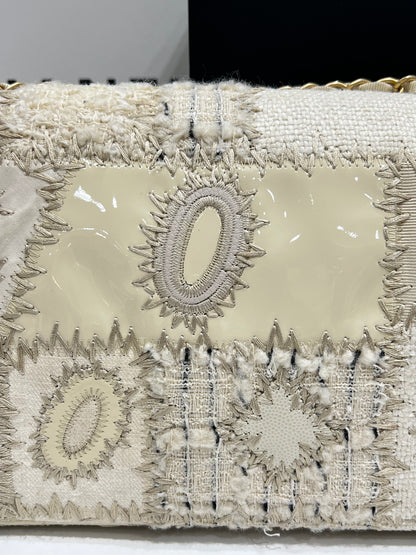 Chanel - sac classique patchwork crème
