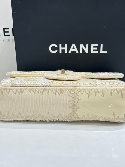 Chanel - sac classique patchwork crème