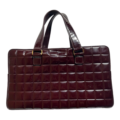 Chanel Hand Bag Leather BRW CHOCOLATE BAR BOWLING Bag