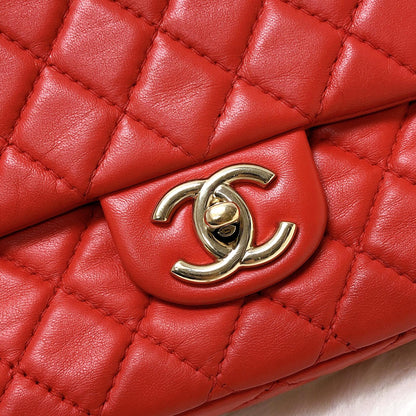 Timeless Classic Leather Double Flap Red Bag
