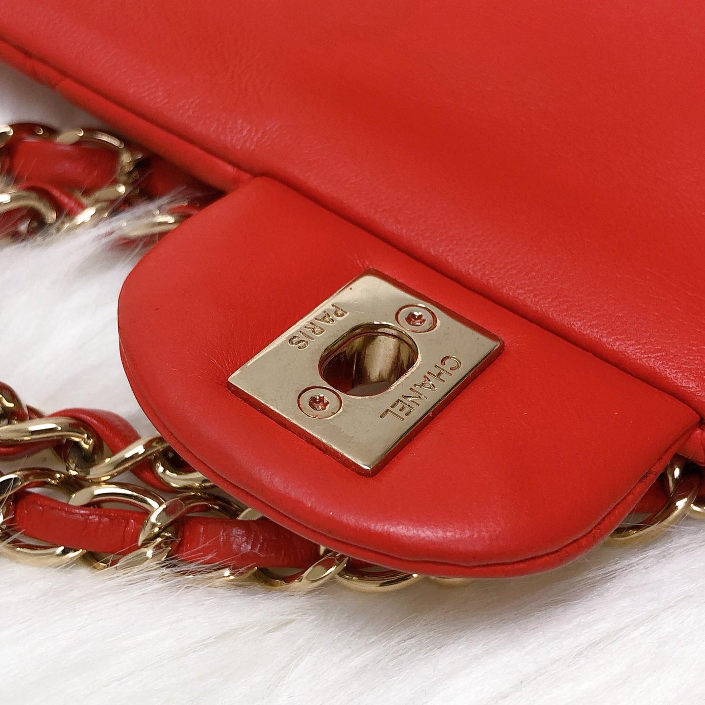 Timeless Classic Leather Double Flap Red Bag
