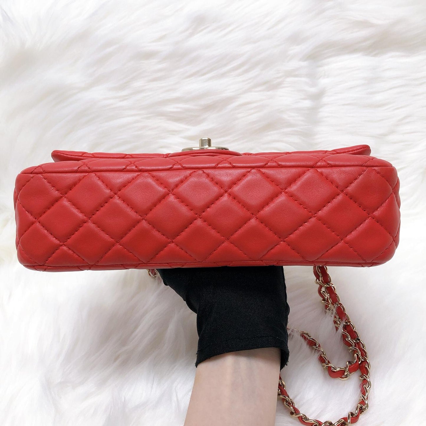 Timeless Classic Leather Double Flap Red Bag