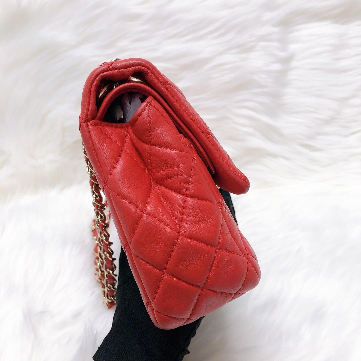 Timeless Classic Leather Double Flap Red Bag