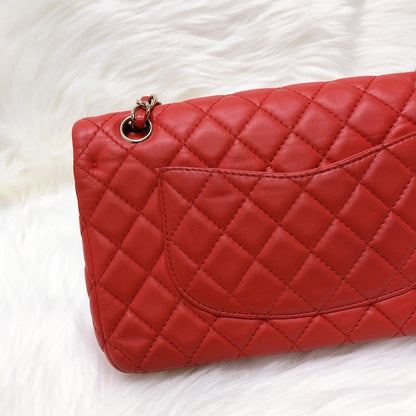 Timeless Classic Leather Double Flap Red Bag