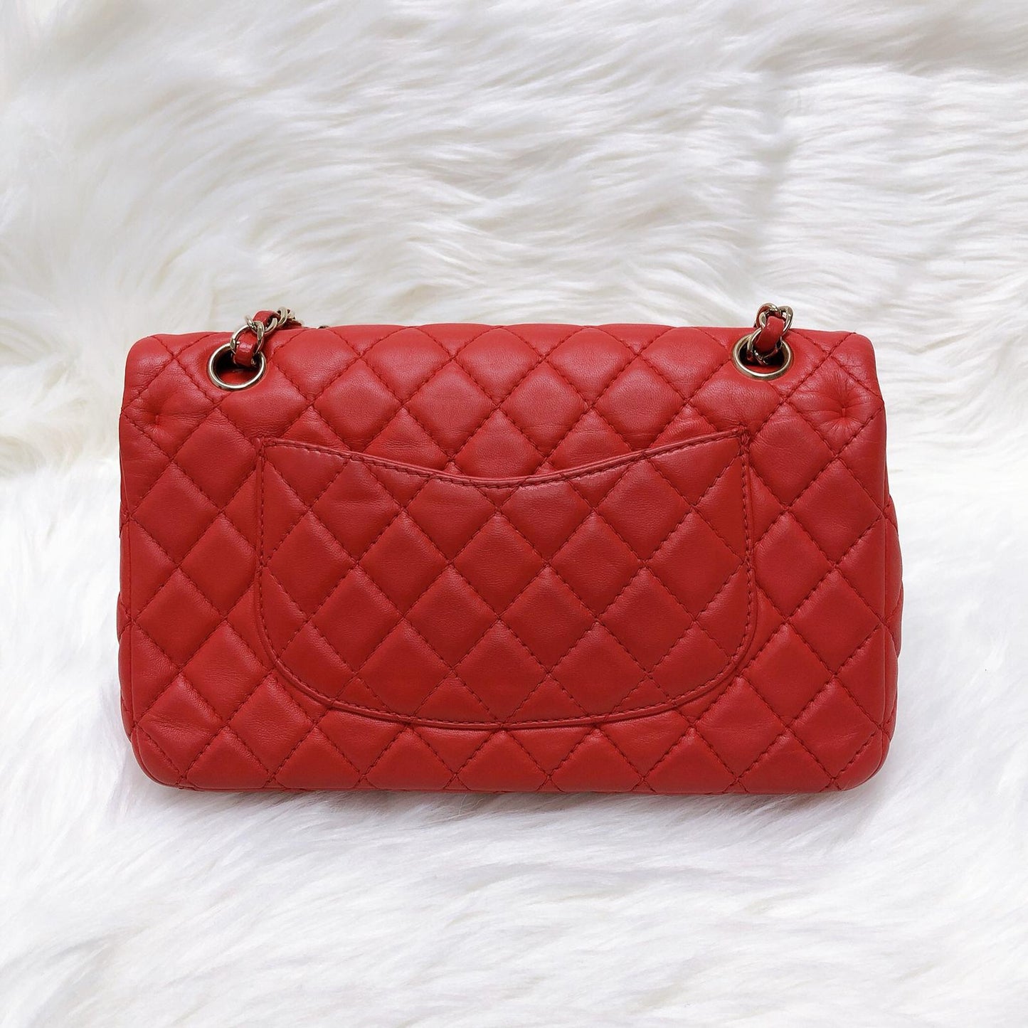 Timeless Classic Leather Double Flap Red Bag