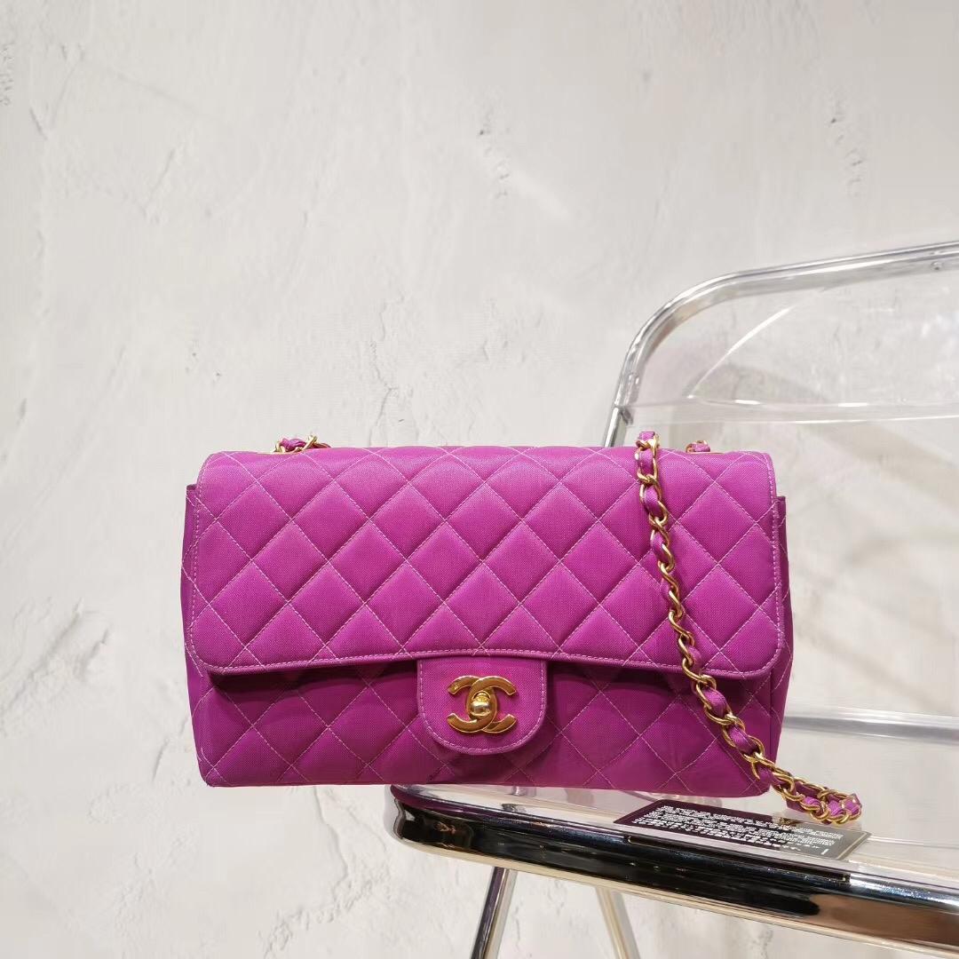 Vintage Canvas Classic Flap Magenta