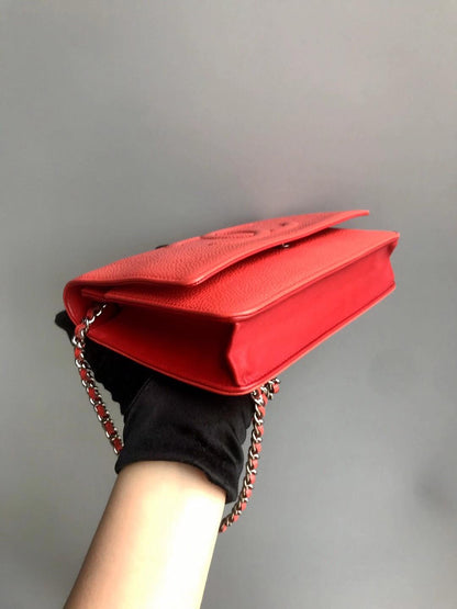 Timeless CC Wallet on Chain in Red Caviar