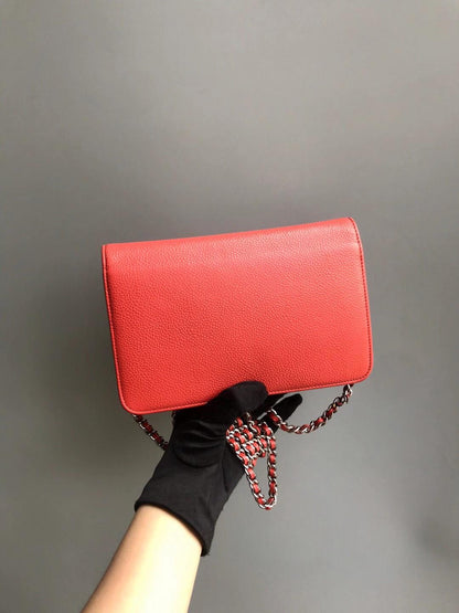 Timeless CC Wallet on Chain in Red Caviar