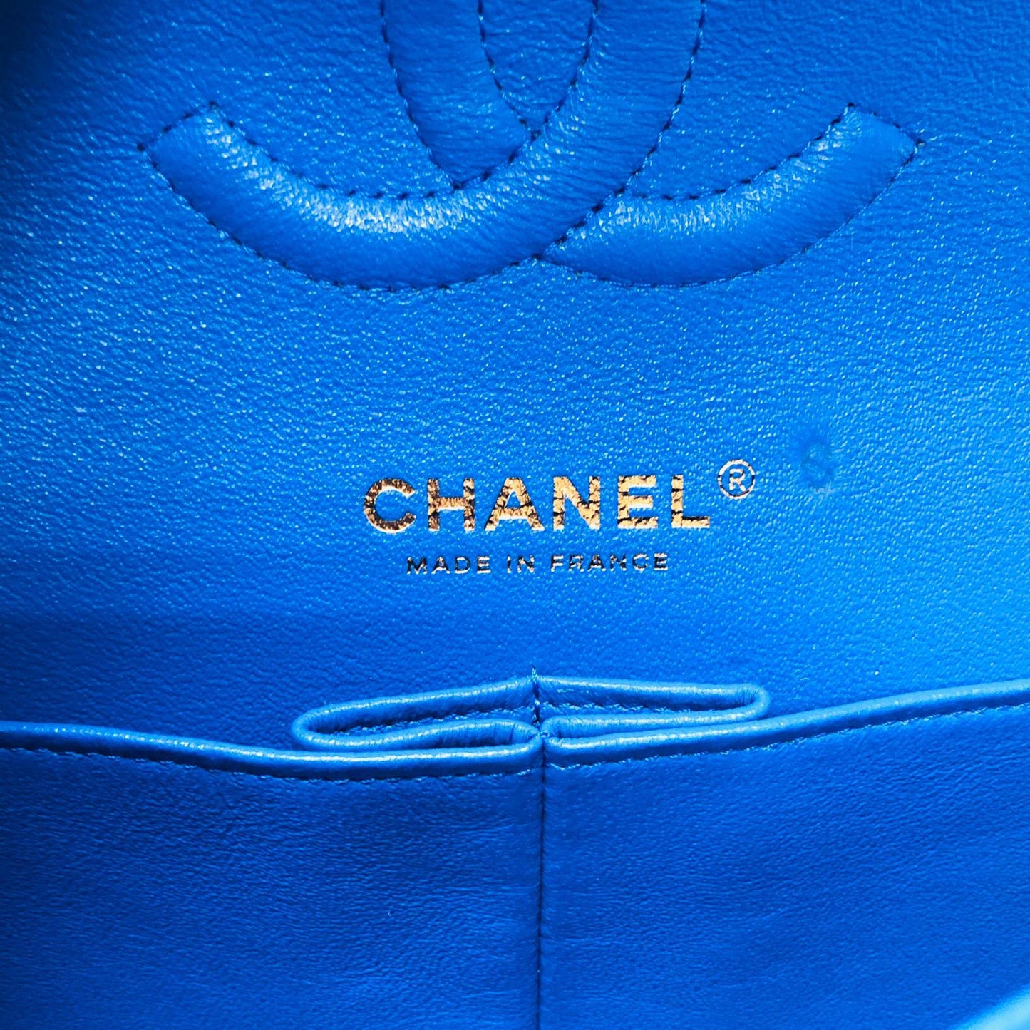 Medium Double Flap Lambskin Classic Bag with Light GHW in Electric Blue
