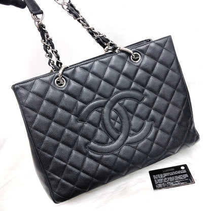 GST Caviar Tote Bag Black SHW