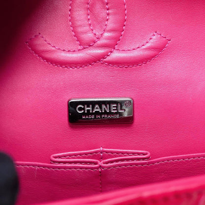 Classic Flap Medium Bag Python Leather Pink