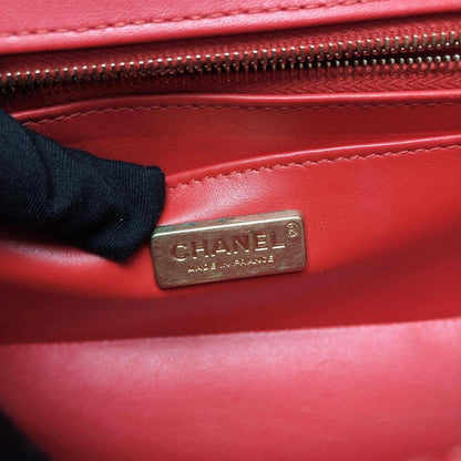 Classic Flap Mini Bag Python Leather Red