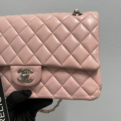Classic Double Flap M/L Lambskin Baby Pink SHW