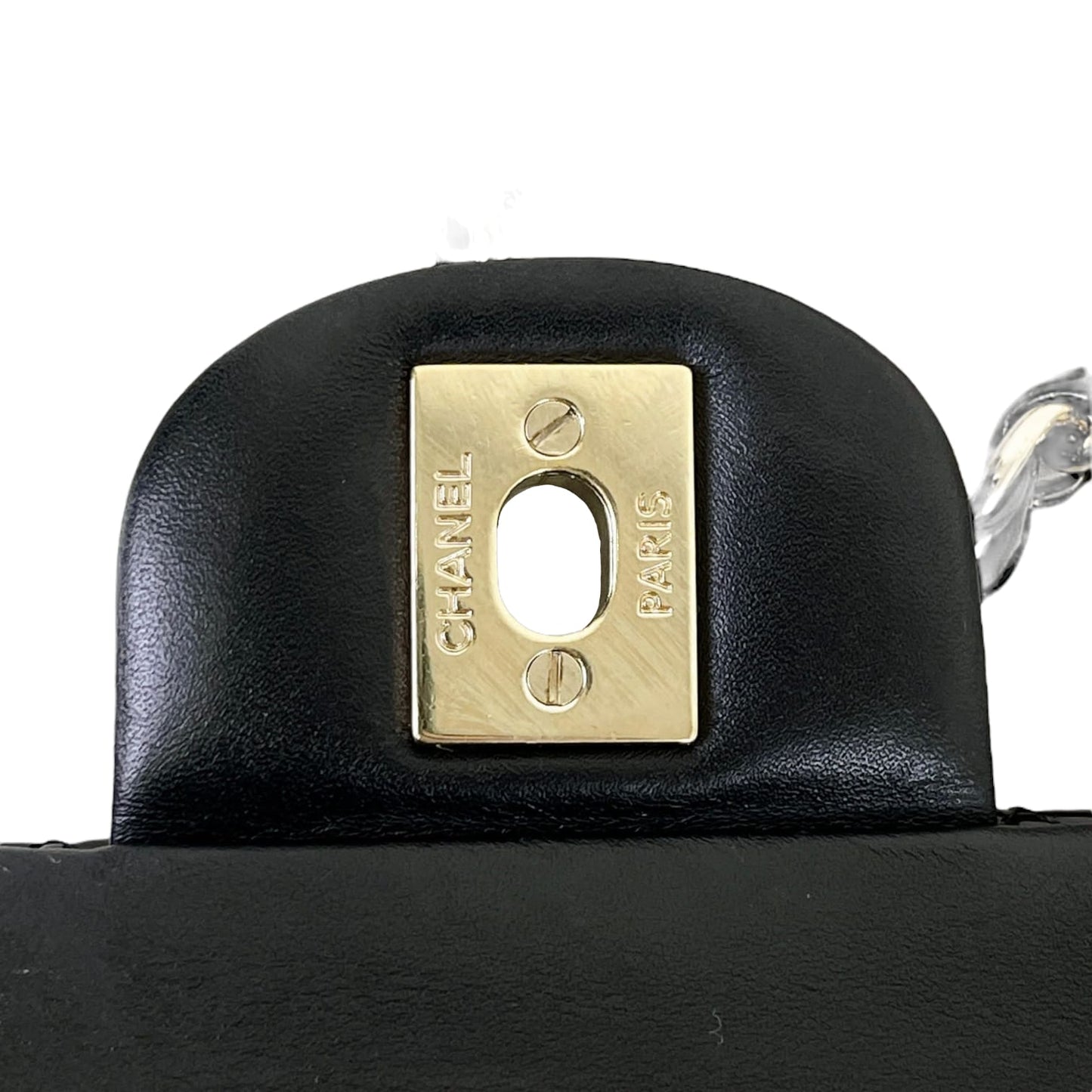 Medium Classic Double Flap Patent Black GHW