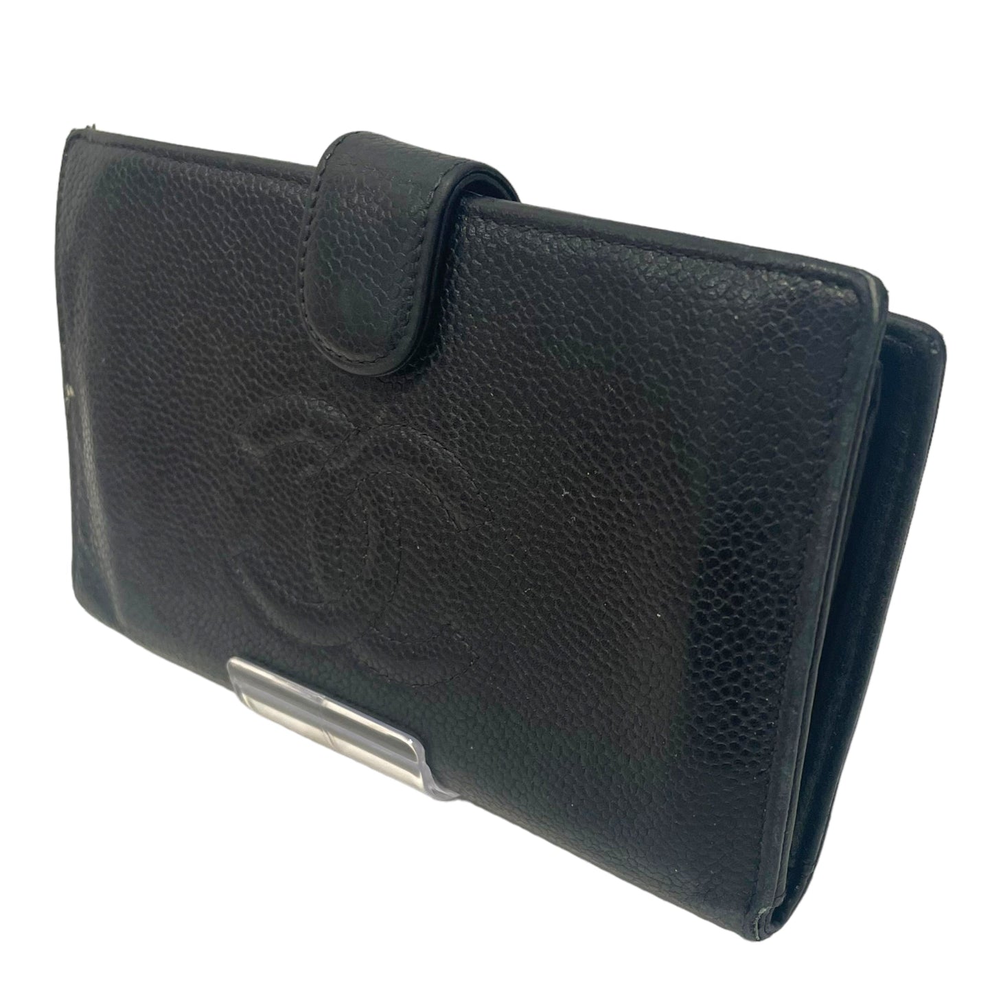 Chanel Long Wallet Leather BLK Caviar Vintage