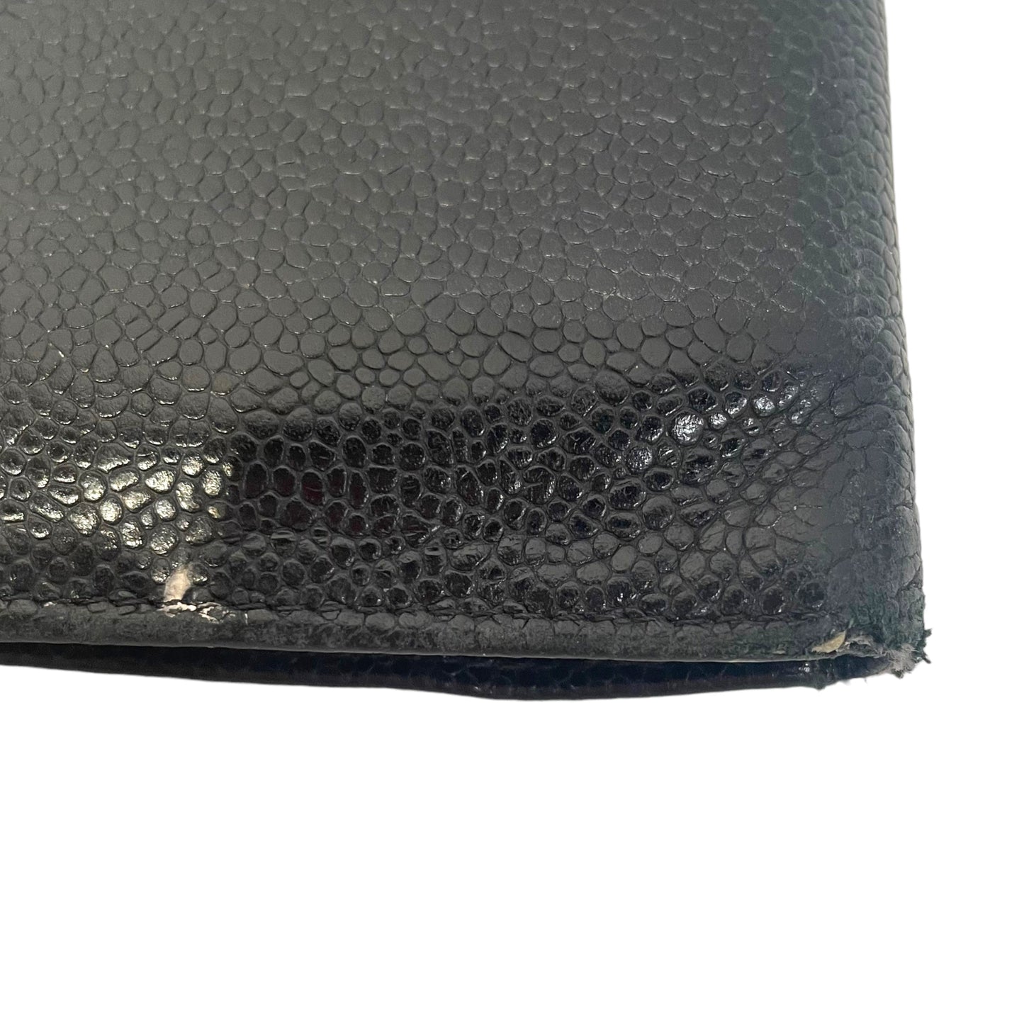 Chanel Long Wallet Leather BLK Caviar Vintage