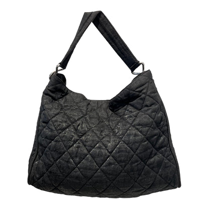 Chanel Hand Bag Cotton BLK