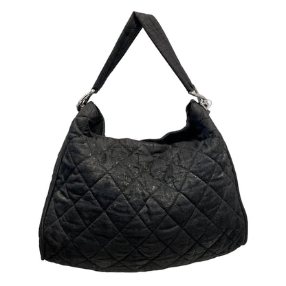 Chanel Hand Bag Cotton BLK