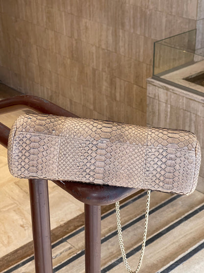 Chanel - sac mademoiselle python beige