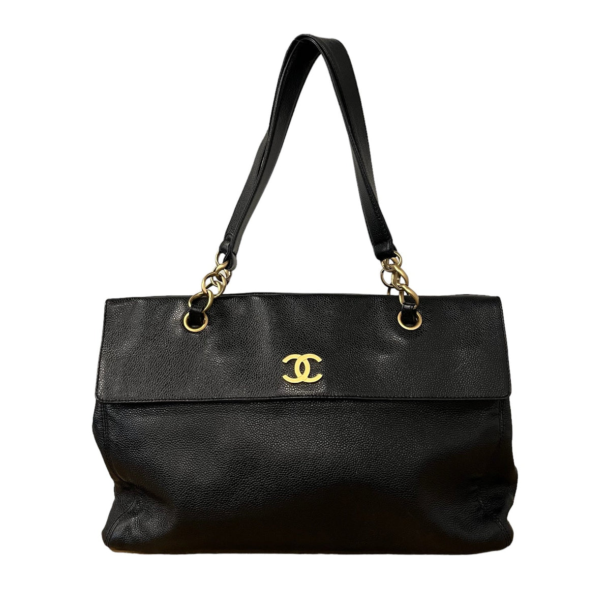 Chanel Hand Bag Leather BLK