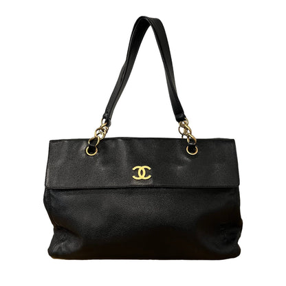 Chanel Hand Bag Leather BLK