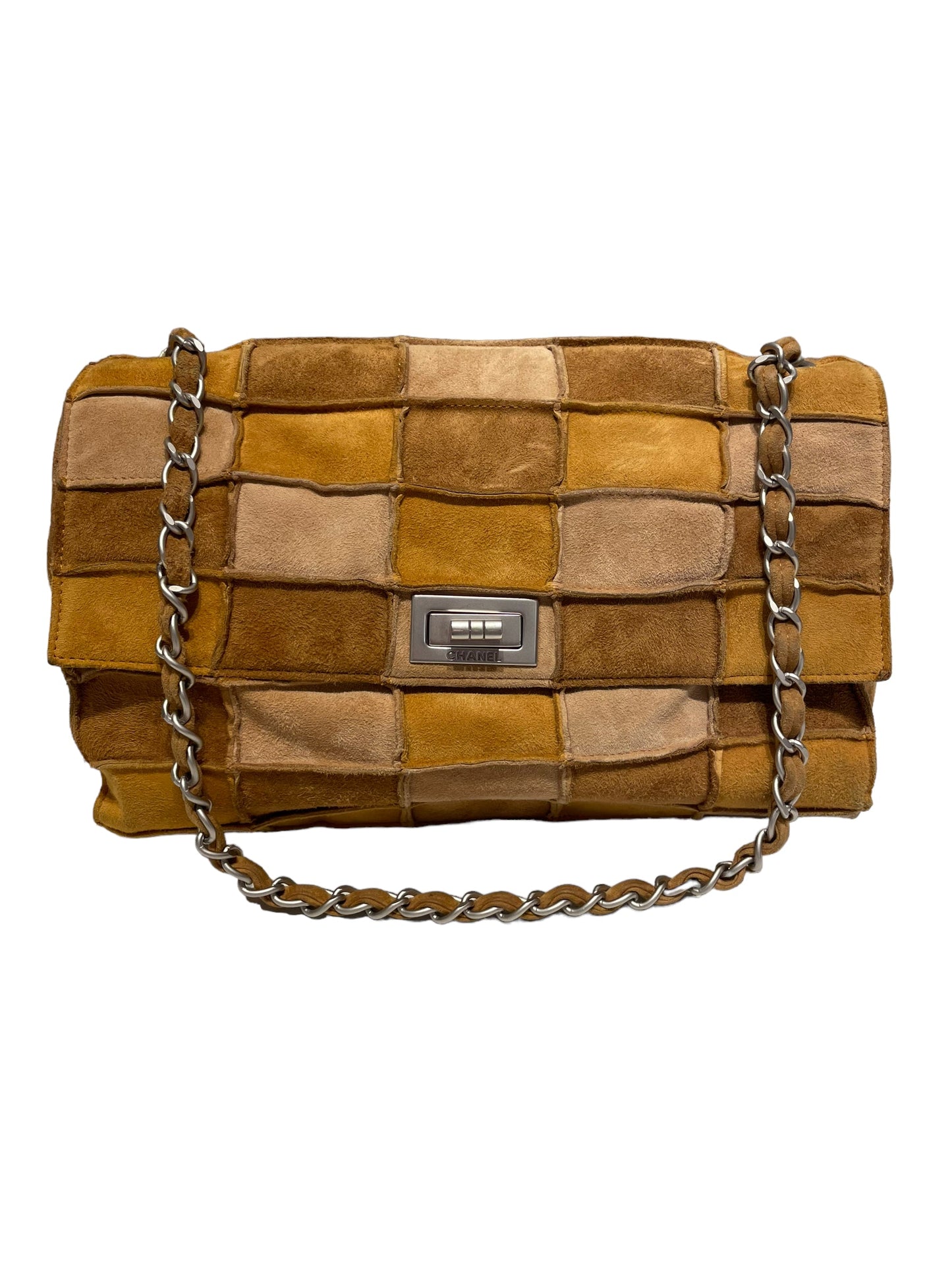 Chanel Cross Body Bag Border Suede BEG