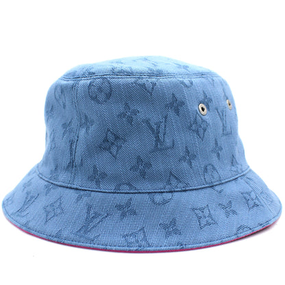 Louis-vuitton Monogram Essential Blue Bucket Hat